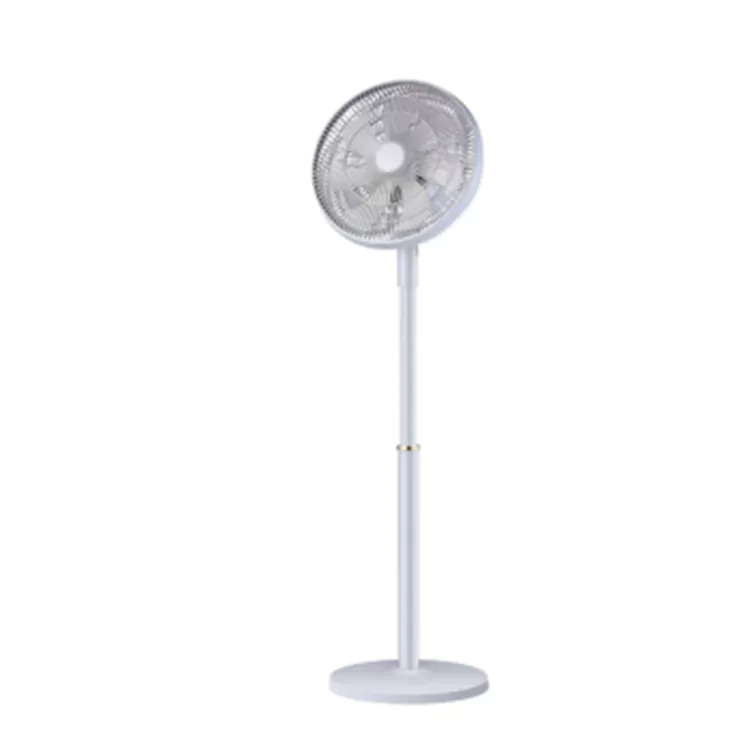Ventilador de piso mecânico branco puro minimalista de 14 polegadas